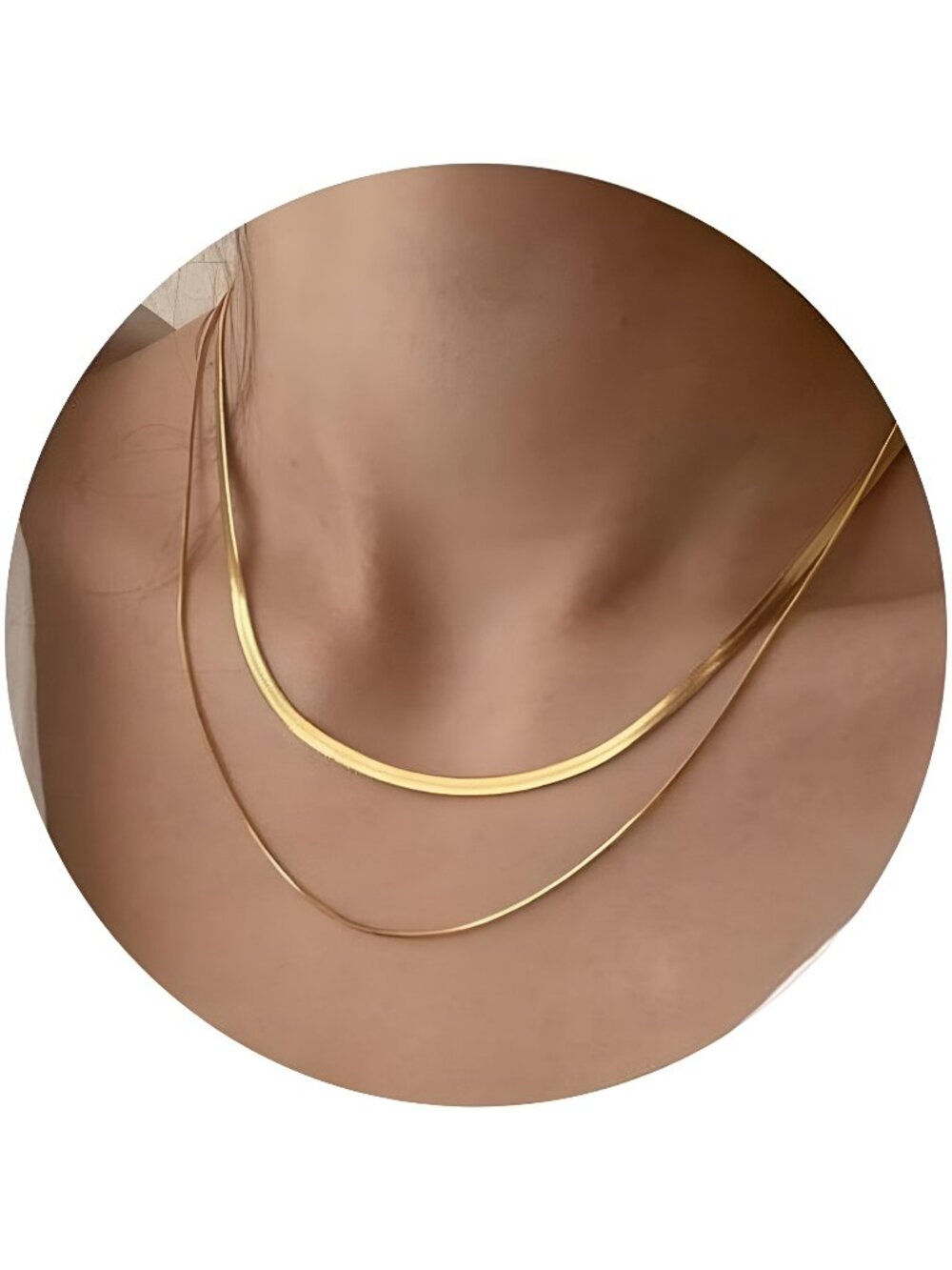 14K Gold/Silver Plated Snake Chain Necklace Herringbone Necklace Gold